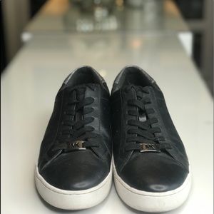 Michael Kors black leather Keaton sneaker